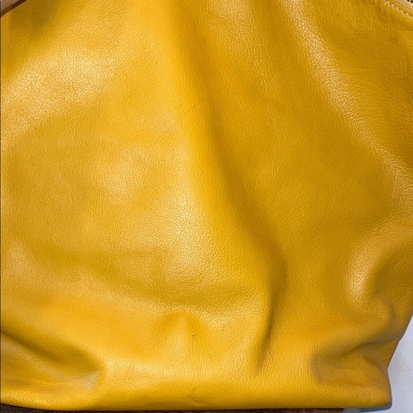 Dooney & Bourke Yellow Leather Tote Bag - Picture 5 of 13
